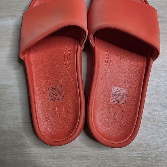 Lululemon Restfeel Slide Red Solid Casual Slides Gym Women's Size 9 - Picture 6 of 14